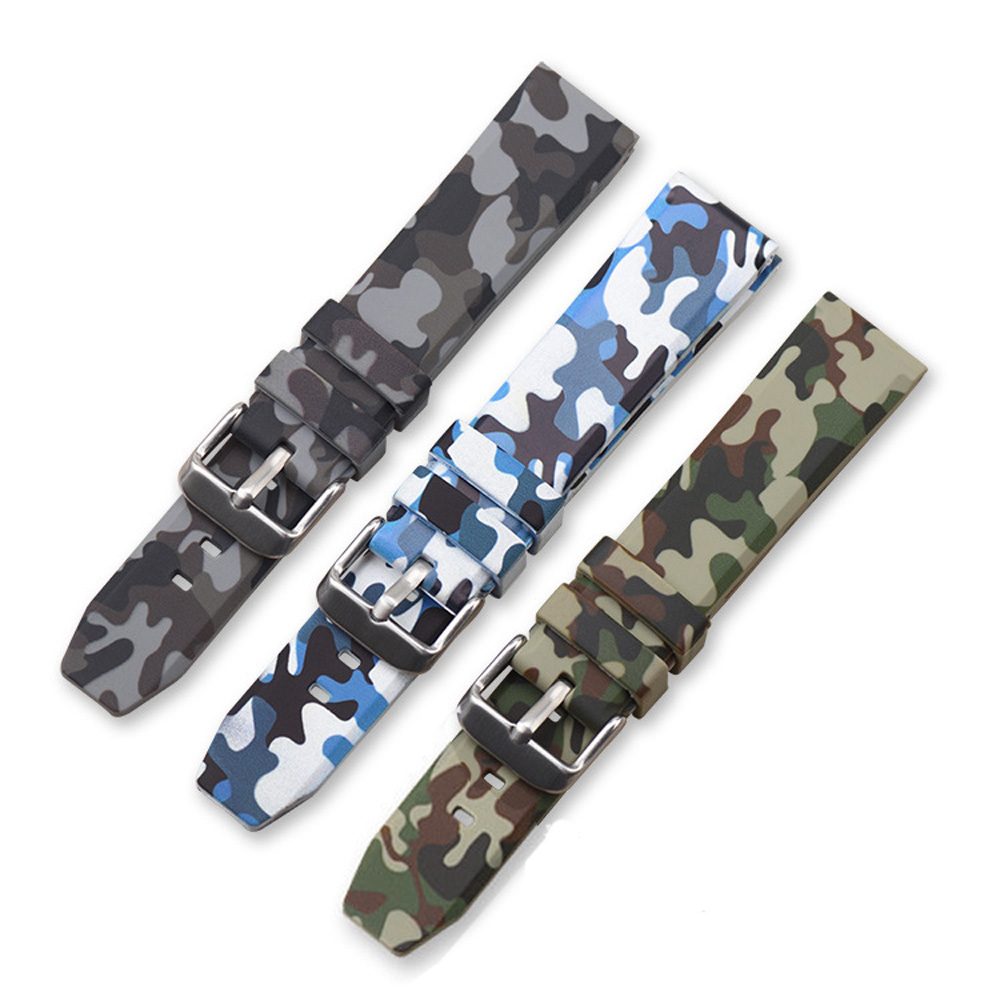 Hunting Outdoor Watch - Camouflage Silicone Strap Army Green Snow