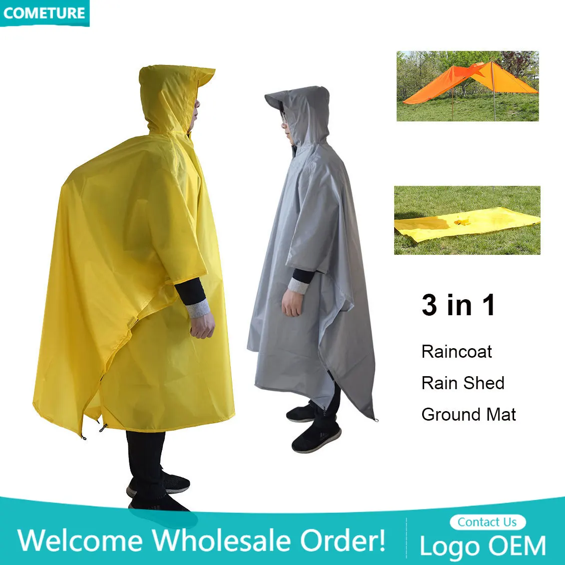 Hunting And Outdoor Supplies - Raincoat 3 In 1 Hiking Poncho