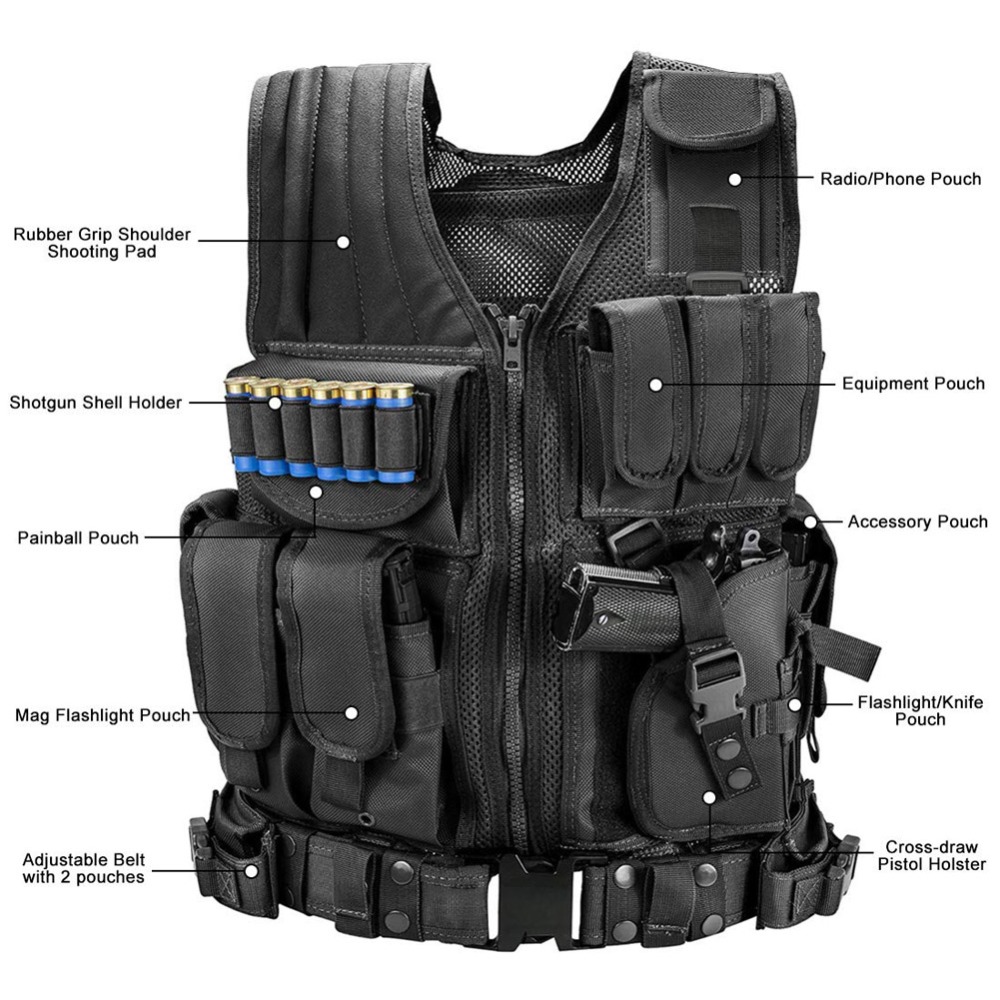 Adjustable Molle Tactical Vest - Hunting Outdoor Game recension och pris