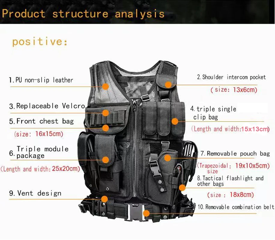 Adjustable Molle Tactical Vest - Hunting Outdoor Game recension och pris