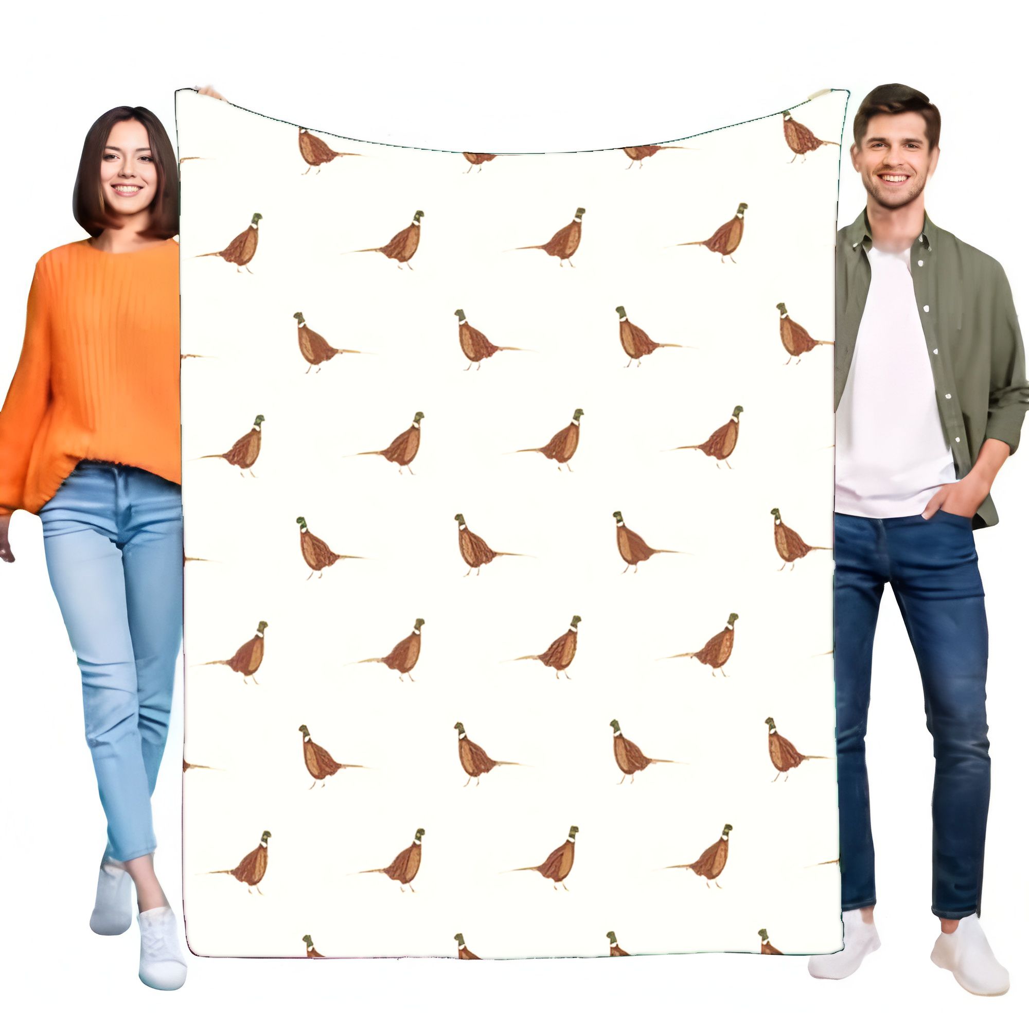 Rustic Pheasant Bird Print Fla - Outdoor Hunting Blanket recension och pris